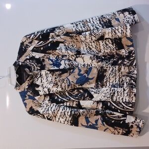 Amber Sun Stylish Black and Blue Boho Patterned Jacket